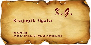 Krajnyik Gyula névjegykártya